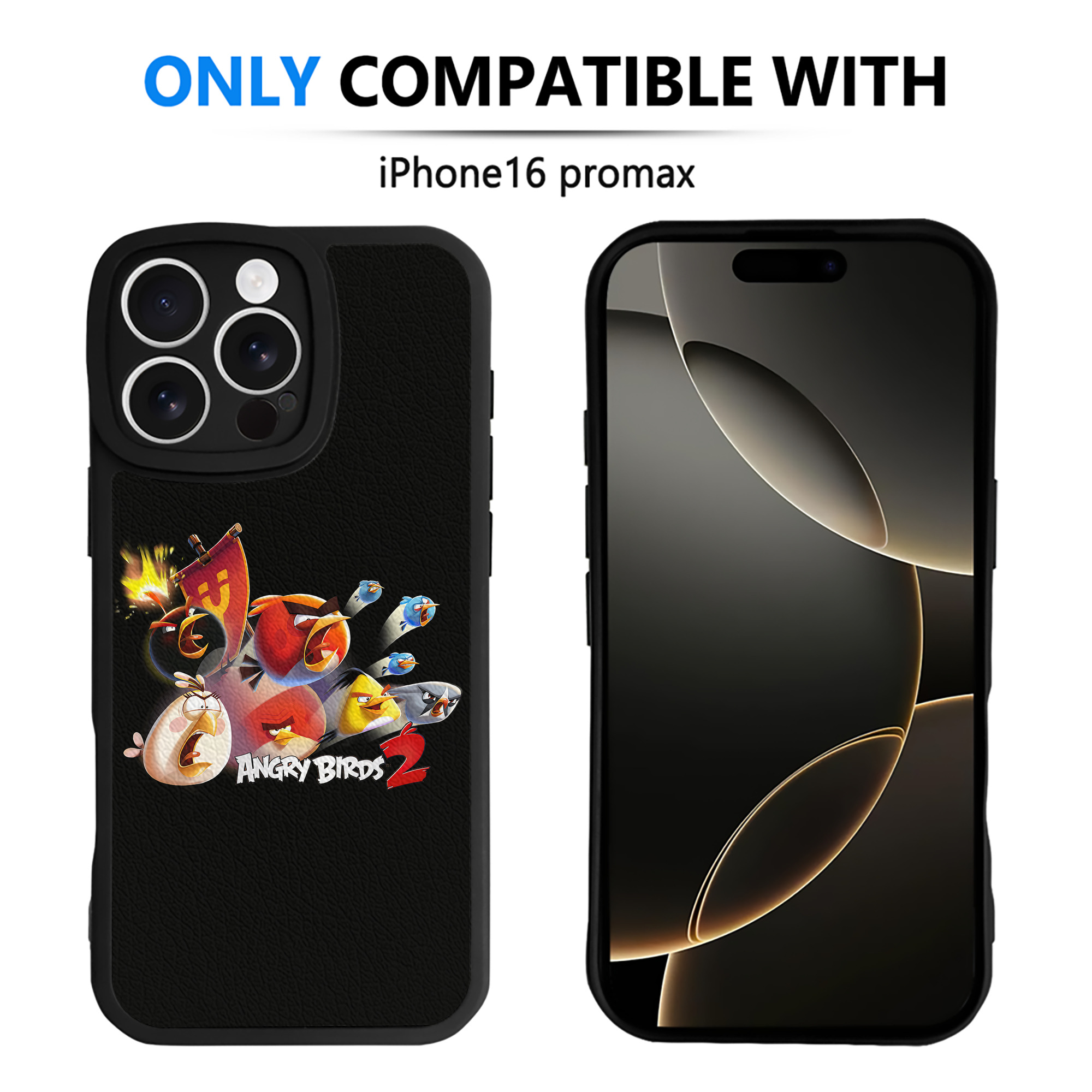 （画像用） Angry Birds アングリーバード 【iPhone 16シリーズ対応】シリコンスマホケース（レザー調） 材質：シリコン